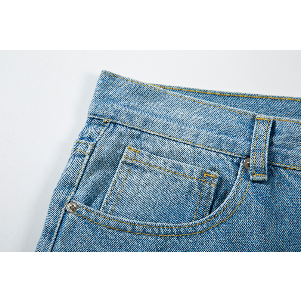 Dark Icon-Pantalones vaqueros de mariposa azul para hombre, ropa de calle alta