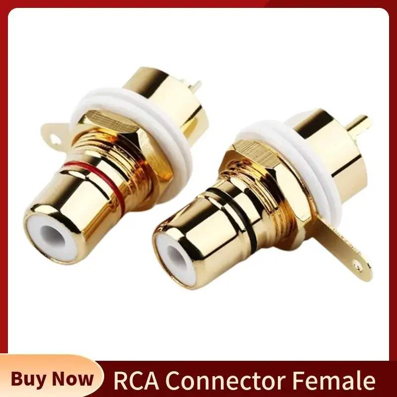 RCA Connector Female Socket Chassis Panel Mount CMC Connectors Audio Jack Red Black Cycle Nut AV Terminal Consumer Electronics