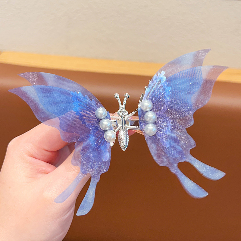 1 Uds. Nuevos horquillas de mariposa de ensueño en movimiento para bebés, pinzas para el cabello para niñas, sombreros para niños, accesorios bonitos para el cabello para niños: Verde