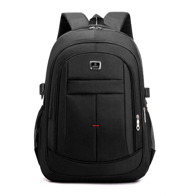 Grande capacidade mochila de viagem lazer esportes da escola dos homens computador portátil negócios mochila estudante masculino: Black