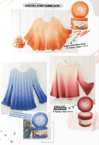 Alize Angora Goud Ombre Matik Garen 150 Gr-825 Mt 20% Wol-80% Acryl Breien Haak Breinaalden Vest-beanie-Trui