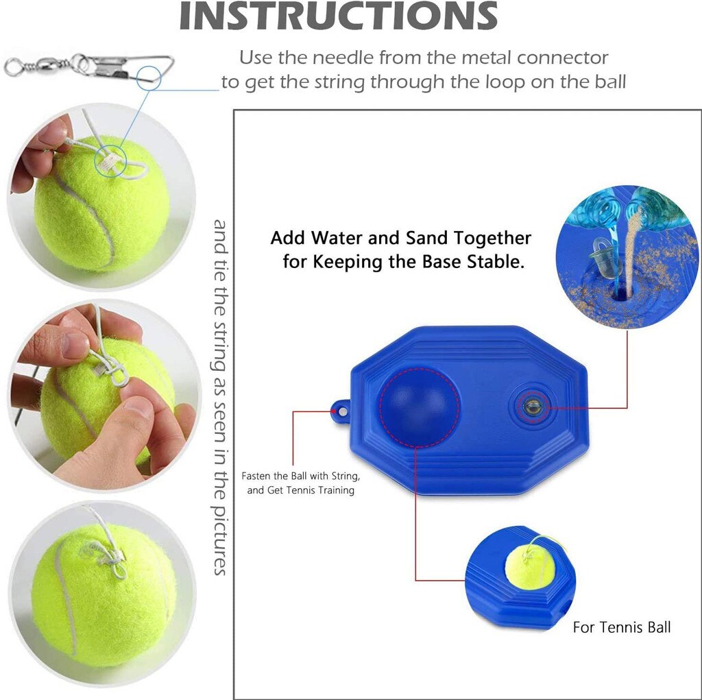 Tennis Trainer Basic Trainer Tennis Ausbildung werkzeug mit seil Einzel schlagen automatische Rebound gummi Band Sparring gerät # P30