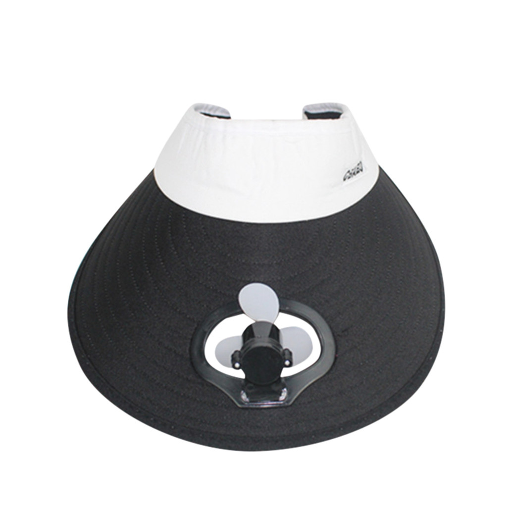 unisex Fan Baseball Hütte Kühlung USB Ladung Fan Deckel Camping Wandern Schirmmütze sommer Strand hüte sombreros шляпа женская летняя: Weiß
