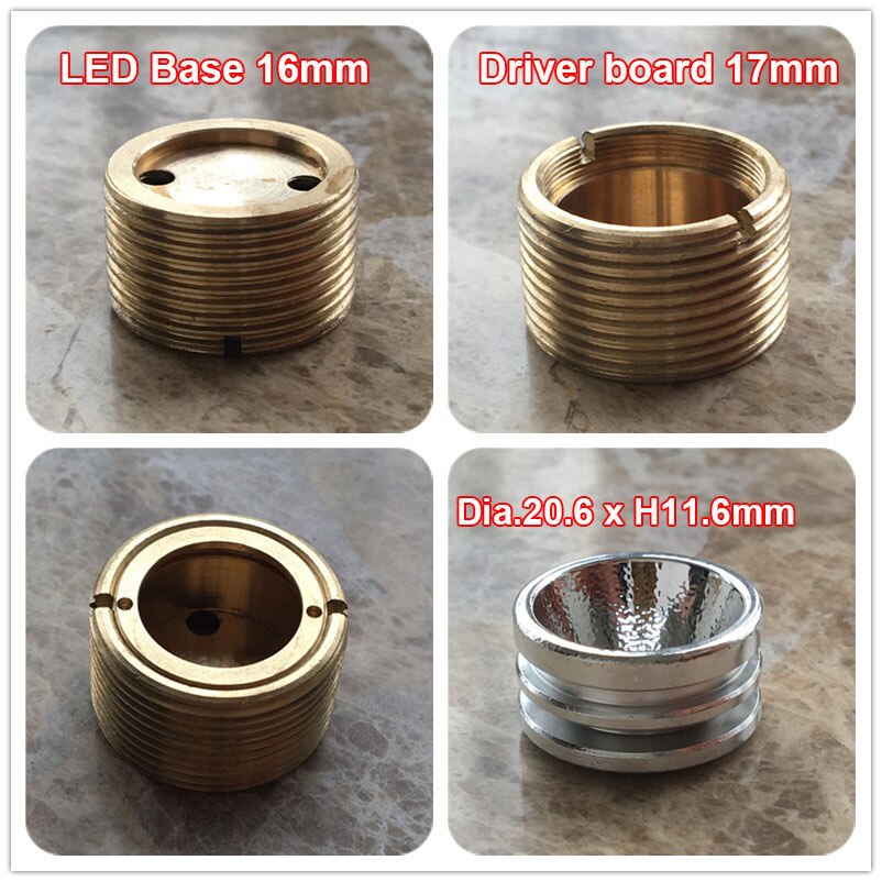 DIY LED Flashlight Shell Host case S2+ Aluminum Alloy 18650 Flash light torch case body With reflector glass copper base