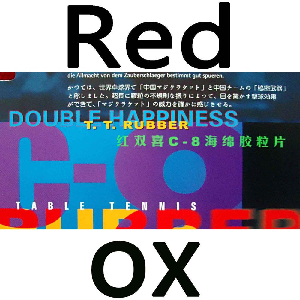 Original DHS C-8 C8 C 8 long pips-out table tennis pingpong top sheet rubber without sponge: Red
