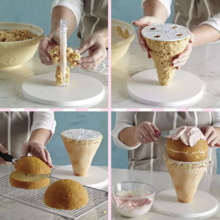 Juego de tortas antigravedad con varios soportes para pastel con capas, herramienta para hornear y decoración de bodas, molde estructural para tartas QA 135 1 Juego