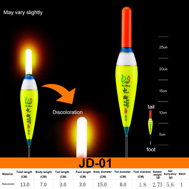 Flotteur lumineux à LED pour pêche de jour et de nuit, carpe, roche, haute sensibilité, éclairage électronique: 01