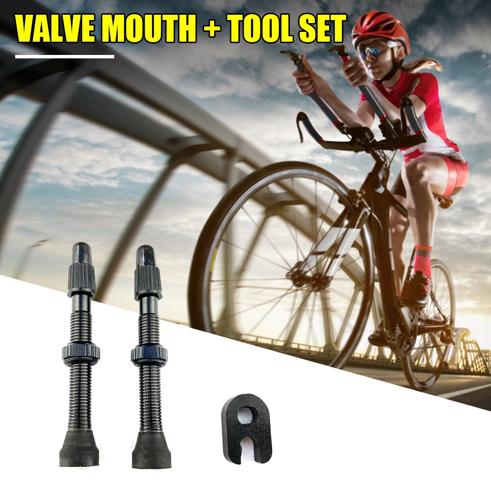 60mm 1 Pair Alloy Stem Presta Valve + Tool Road Mountain Bike Tubeless Tire for Outdoor Caring Personal Bicycle Supply