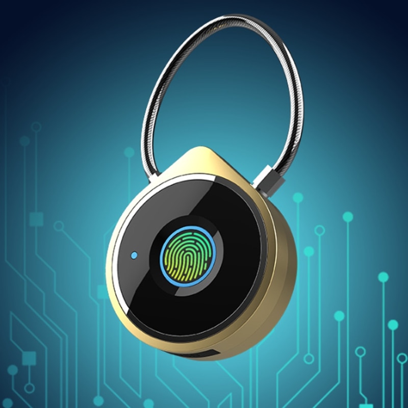 MOOL Fingerprint Padlock Smart Padlock Biometric Suitable for Gym Sports Bike School Cabinet and Storage Portable Smart Box Lock