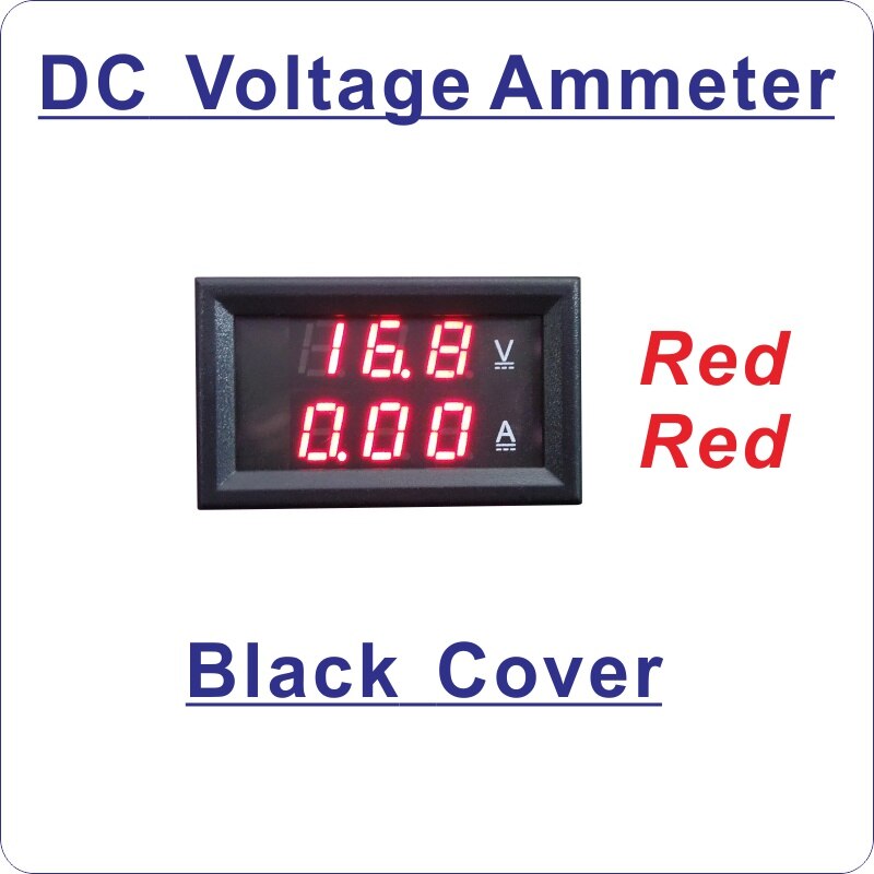 ! voltímetro de CC amperímetro de tres cables de CC, Metro del panel actual LED de 0,28 voltios, amperímetro de CC 3,5-30 V, amperímetro de 0-100A: Black (Red-red)