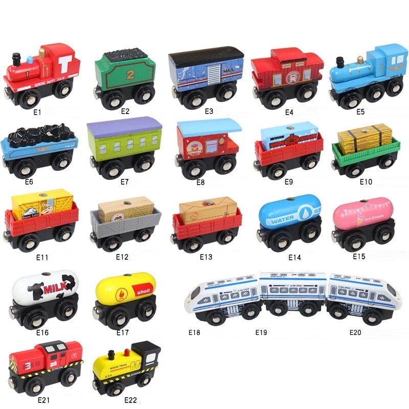 Treno magnetico in legno giocattolo per bambini giocattolo James Anime locomotiva giocattoli per auto treno in legno veicoli ferroviari regali di compleanno per bambini