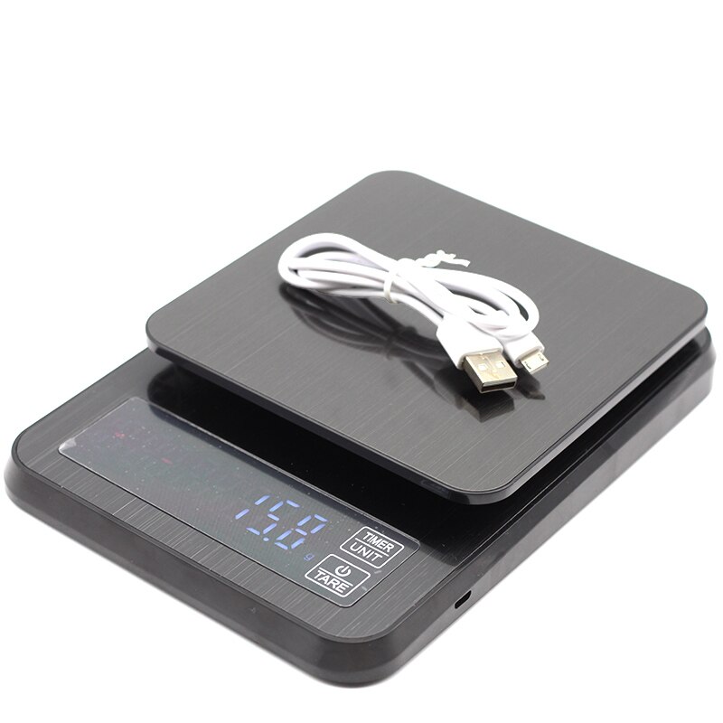 5kg/0.1g kaffeskala med tidtaker smart drypp kaffeskala presisjon kaffekanne skala husholdnings bærbare digitale kjøkkenvekter