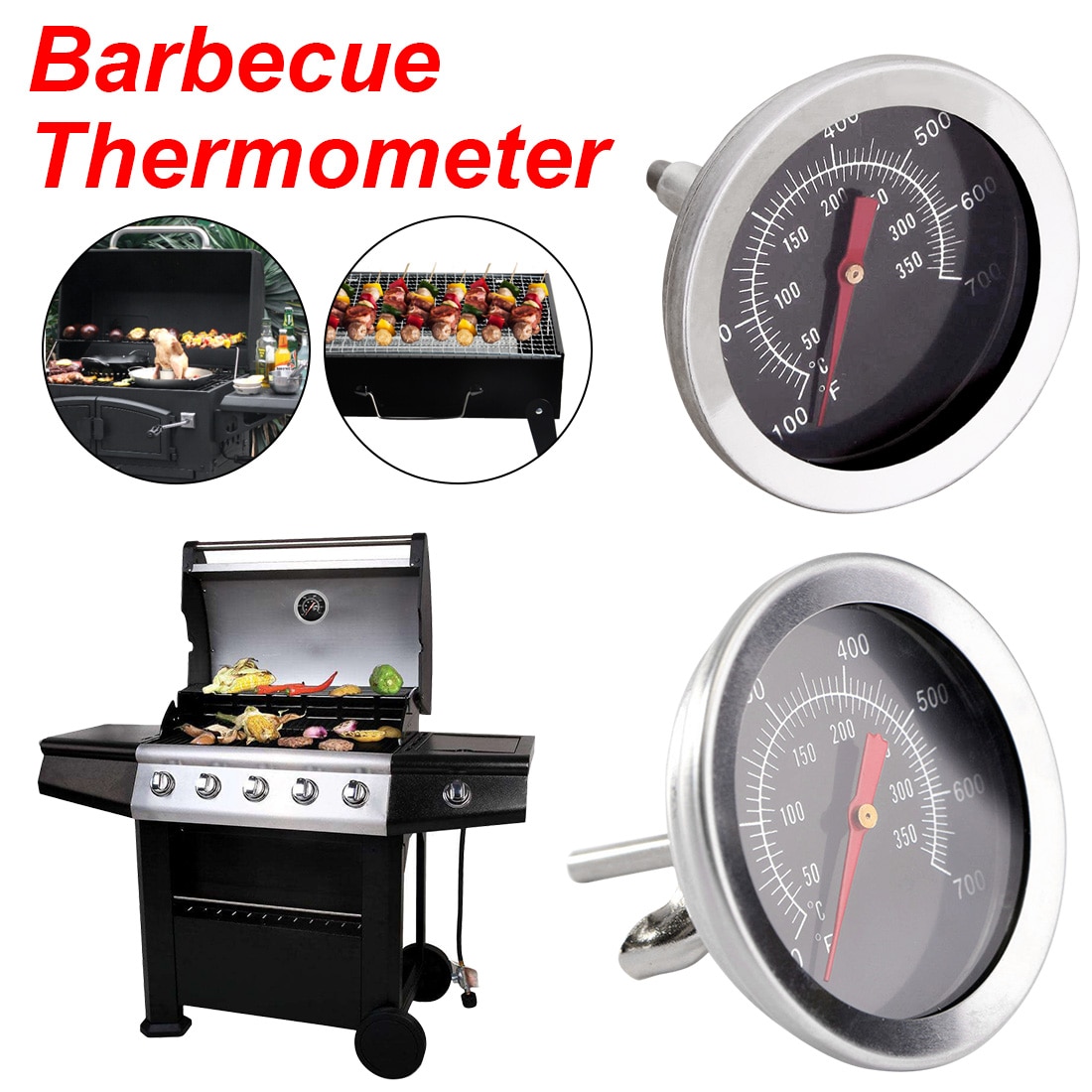 Dial Temperatuurmeter Rvs Bbq Thermometer Dial Temperatuurmeter Voor Koken Voedsel Vlees Huishouden Keuken Tool