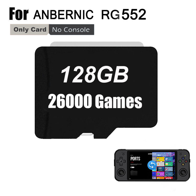 ANBERNIC-consola de juegos portátil Retro RG552, tarjeta TF, juegos precargados, tarjeta de memoria universal integrada, más de 512G, G80000 Juegos PSP