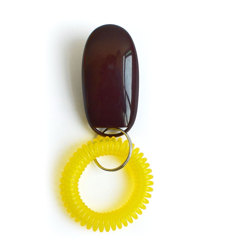 Mini Clicker pour chien de , jouets d'entraînement pour animaux de compagnie, accessoires d'obéissance, son avec dragonne: coffee