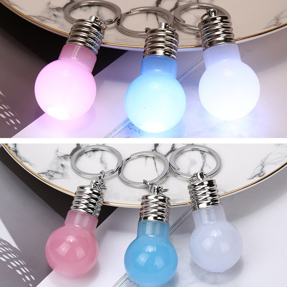 Keychain LED Lighting Mini LED Bulb Key Ring Illuminate Candy Flashlight Lamp Pendant Key For Christmas Night Lamp