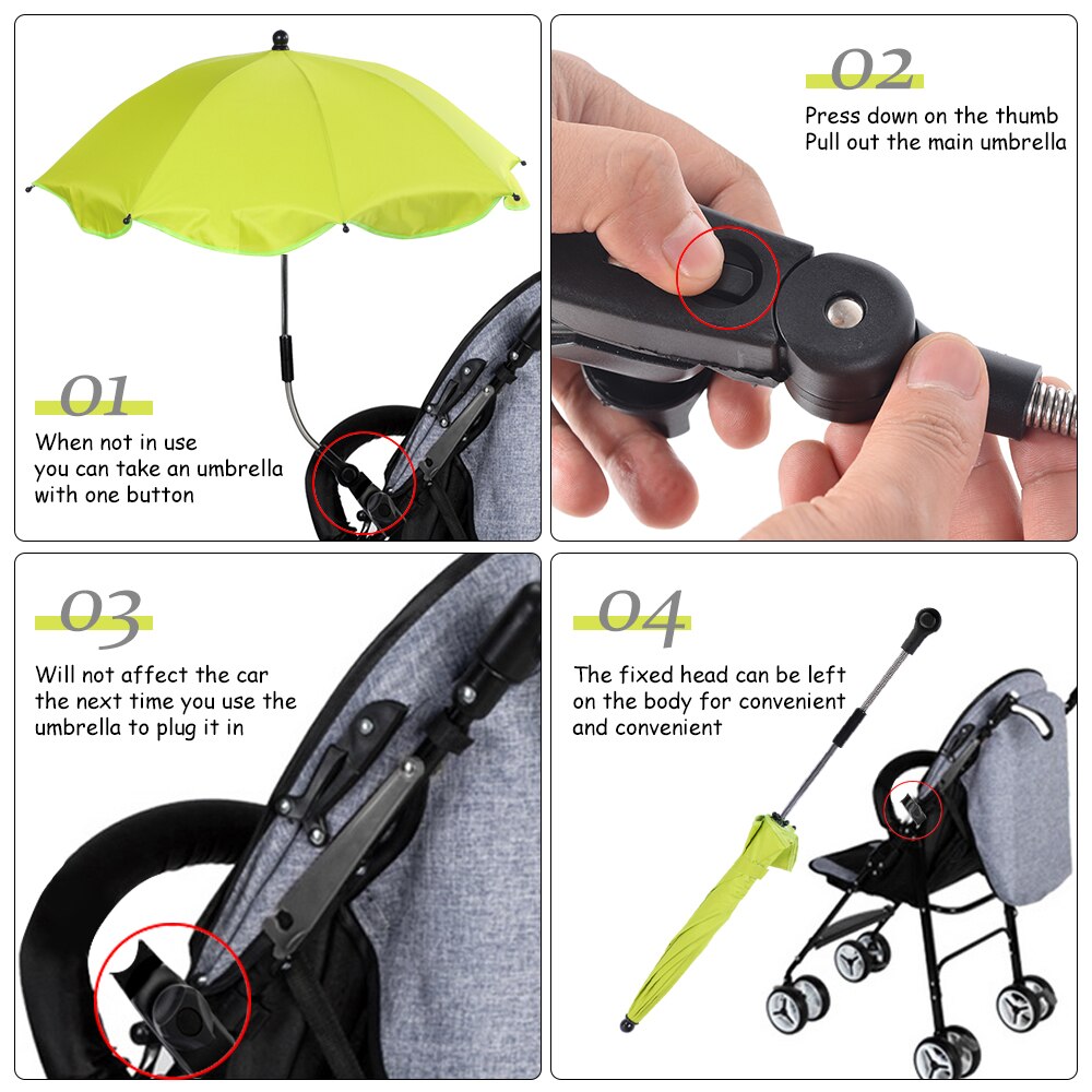 Sombrilla Unisex para niños y bebés, sombrilla para cochecito, cochecito, sombrilla, cubierta para carrito de bebé, accesorios para lluvia
