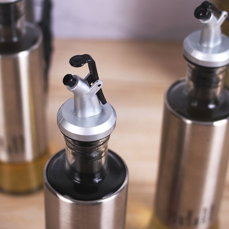 Glass oil bottle kitchen supplies vinegar bottle sauce bottle stainless steel oil pot soy