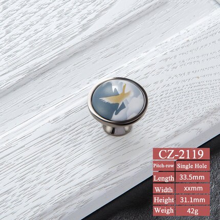 Sky blue/Ceramic Door Handles European Antique Furniture Handles Drawer Pulls Kitchen Cabinet Knobs and Handles: CZ-2119