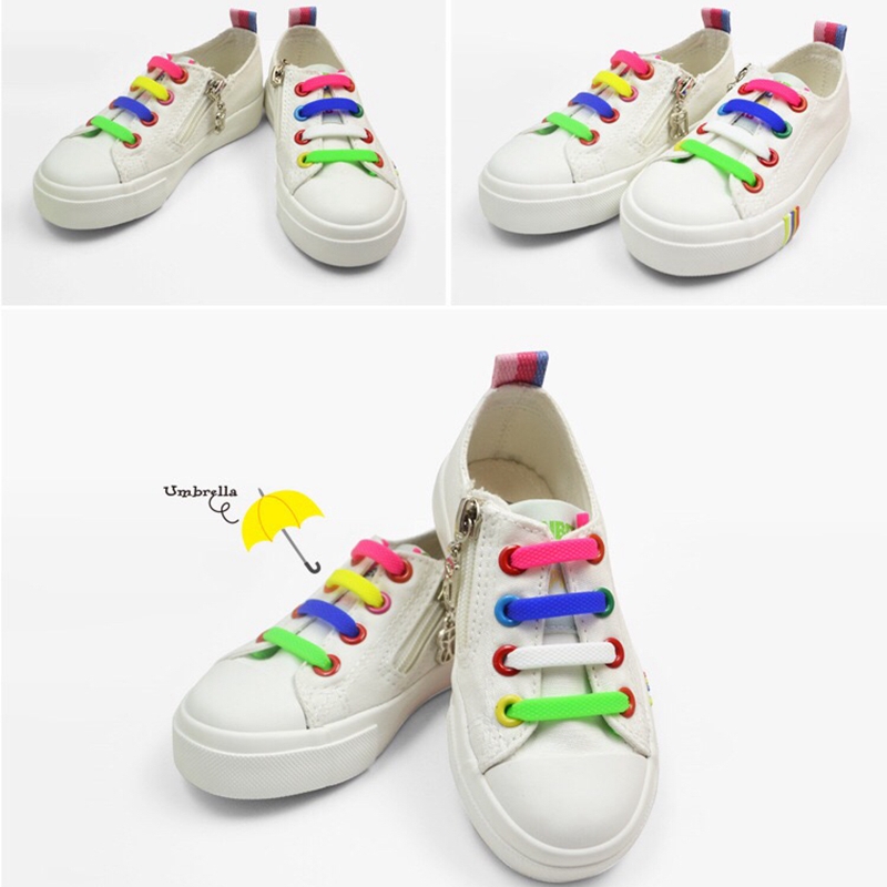 Kinderschnürsenkel ohne Bänder, Silikon-Schnürsenkel, elastisch, einfach anzubringen und auszuziehen, für kleine Babys, faul Spitze, 10 Stück/1 Paar