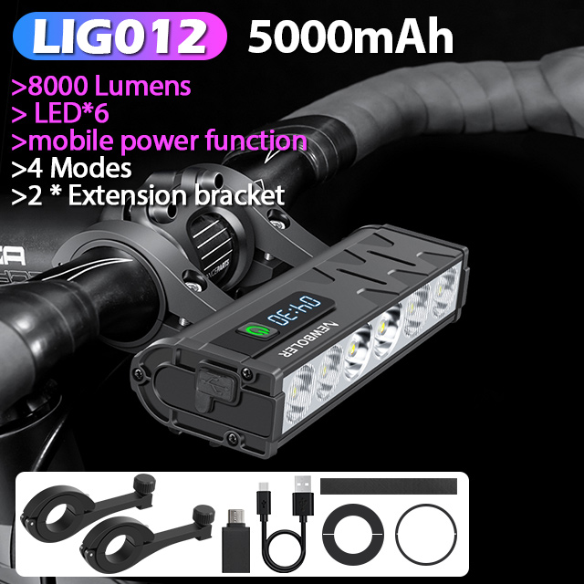 NEWBOLER Fahrrad Licht Vorne 10000 Lumen Fahrrad Licht 10000 mAh Wasserdichte Taschenlampe USB Ladung MTB Rennrad Lampe Zubehör: verrotten