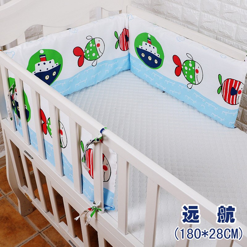 1 pc bomuld baby seng kofanger værelse indretning tegneserie mønster krybbe kofanger nyfødte krybbe beskytter spædbarn barneseng sikkerhedsskinner til børneværelse: Yuan hænge