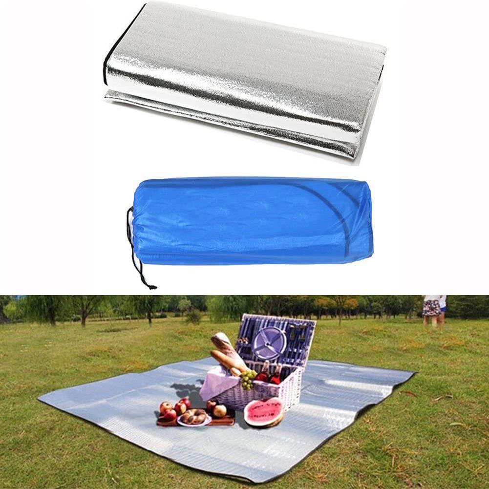 Aluminum Foil Mat Sleeping Mat for Camping 200x150CM Insulating Mat Thermal Blanket Foldable Tent Mat Floor Mat Ultralight