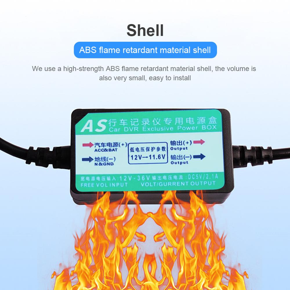 2.1A Mini / Micro USB Port Wire Cable Car Charger Kit For Camera Recorder DVR Exclusive Power Supply Box