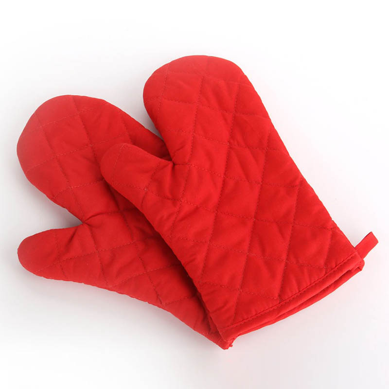 Guante aislante antideslizante resistente al calor, utensilio de cocina para horno microondas, guantes de algodón para hornear, 1 ud.: Rojo
