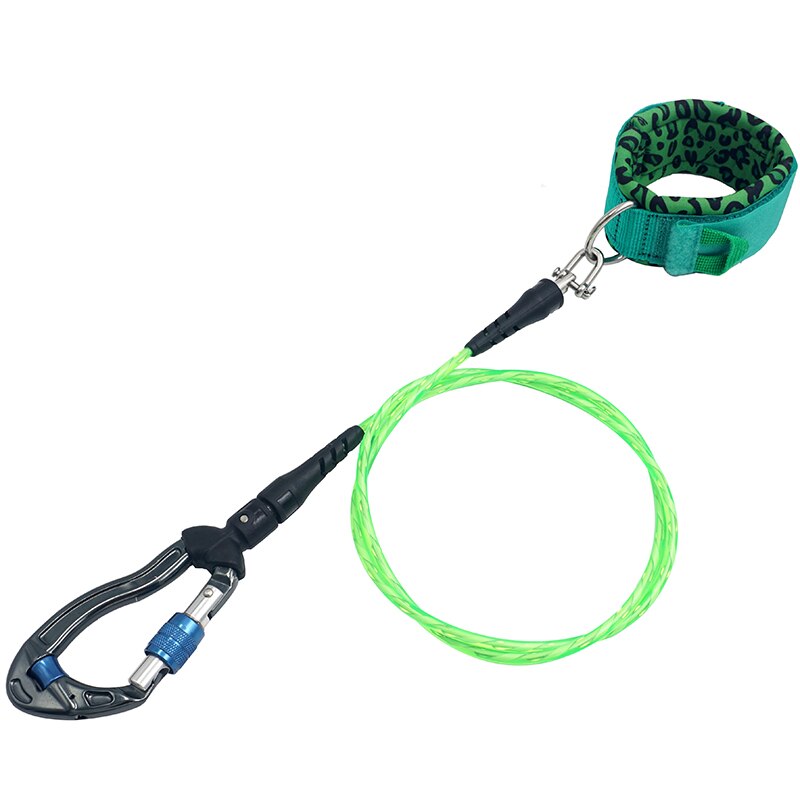 Underwater Freediving Diving Lanyard 316 stainless steel Rope With Carabiner Swivel Snap Loose Safety Cable Security Wristband