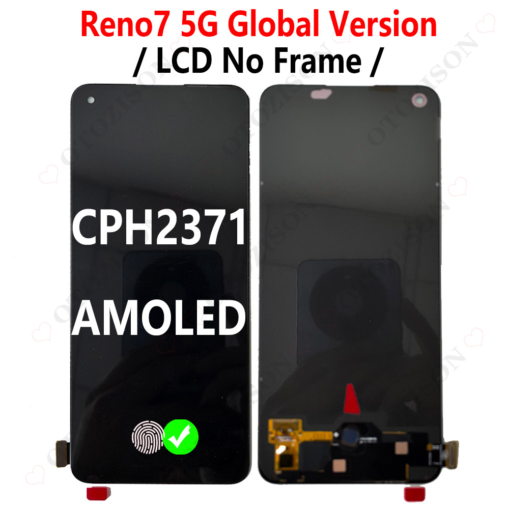 Super AMOLED Display For OPPO Reno7 Reno 7 5G Global Version CPH2371 LCD With Frame Screen Touch Panel Digitizer Sensor Assembly: Blue