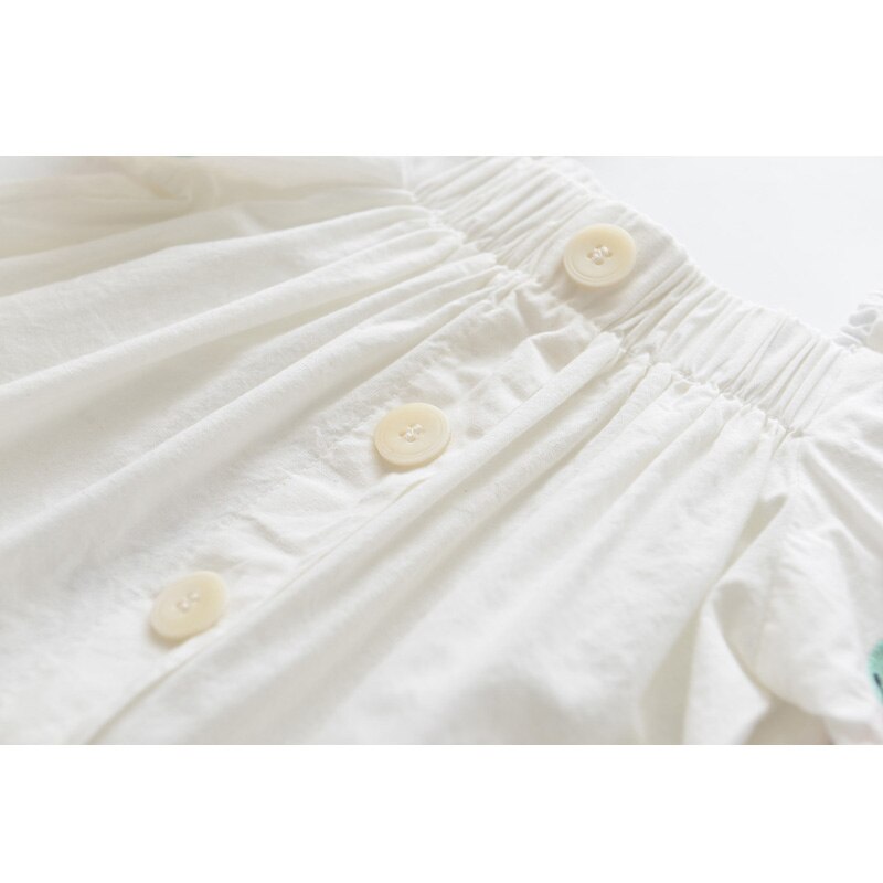 Elsker dd&amp;mm piger skjorter 2022 sommer børn & #39 ;s slid piger søde blomster små fisk rmbroderi skulder kortærmet skjorte