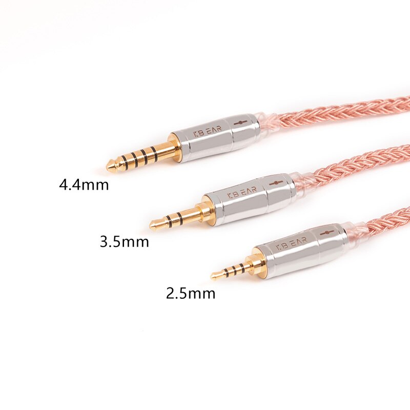 Kbear 16 núcleo prata chapeado equilibrado cabo 2.5/3.5/4.4mm com mmcx/2pin/qdc conector para zs10 pro as10 zsx zsn pro c12 BL-03