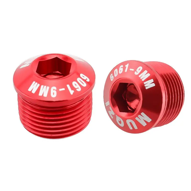 MUQZI 2pcs M14 Pedal Screw Dust Prevention Cover Aluminum Ultralight Pedal Bolt End Cap For Bike: black