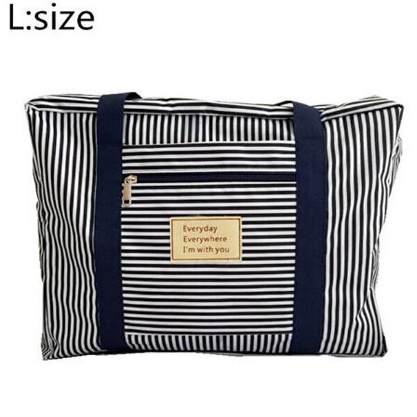 Riverdale marka wodoodporna nylonowa torba na ubrania walizka bagaż Unisex Duffle torba o dużej pojemności kobiety składane torebki Trave Bag: Blue stripes L
