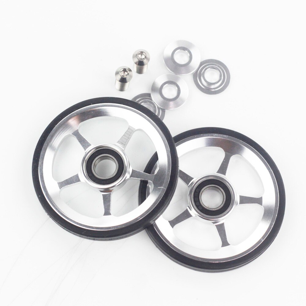 Aceoffix Easy Wheels Easywheel & Titanium Bolts For Brompton Folding Bike Dino Kiddo bike Alloy Super Lightweight wheels 2pcs