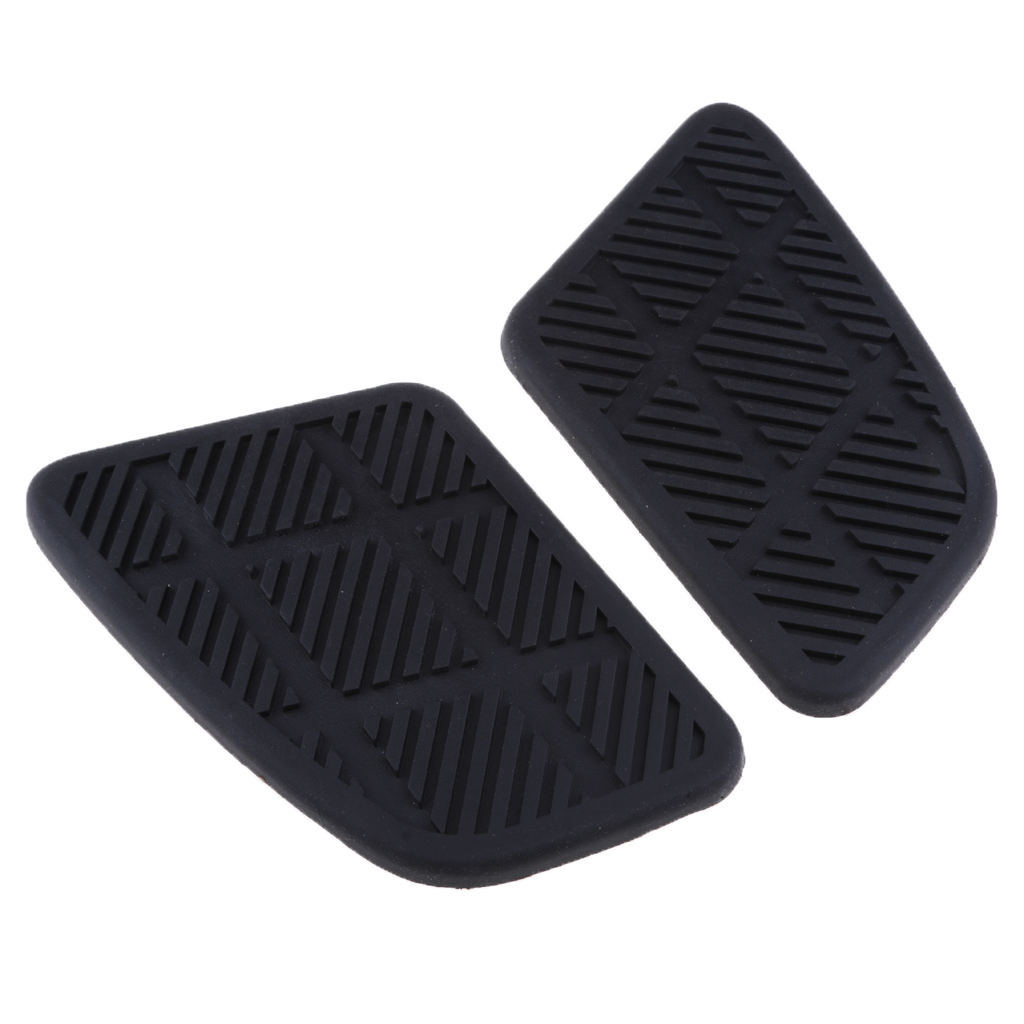 1 Pair Rubber Black Motorbike Square Fuel Tank Pads Side Gas Pads Knee Grip Stickers