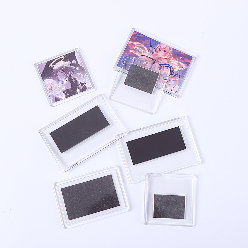 Marco de fotos magnético acrílico DIY, marco de exhibición de fotos magnético transparente para nevera, decoración organizadora de imágenes familiares, 5 uds.