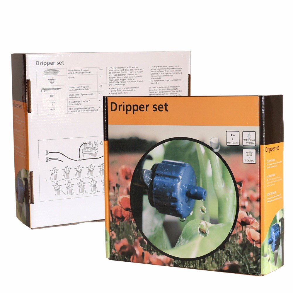 10m Automatic Micro Drip Irrigation System Garden Drippers Watering Kits and Pressure Reducing Valve#26301-3