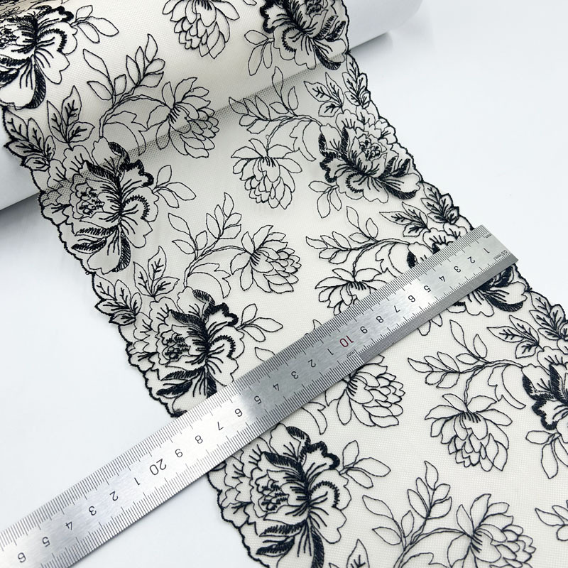 1 jard tiulu haftowane koronkowe wykończenia DIY biustonosz sukienka szycie tkanin wysokiej jakości tiulowa siatka wykończenia tkaniny robić rzemiosła akcesoria bieliźniane: Metalowy pistolet