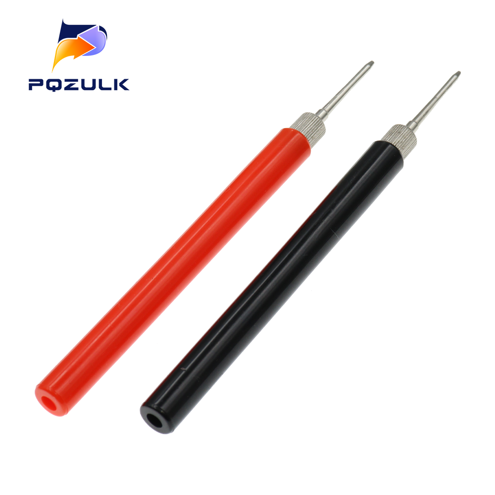 2PCS Multimeter Spring Test Probe Tip Insulated Test Hook Wire Connector Test Needles Electrical Test Probe Test Leads 128mm