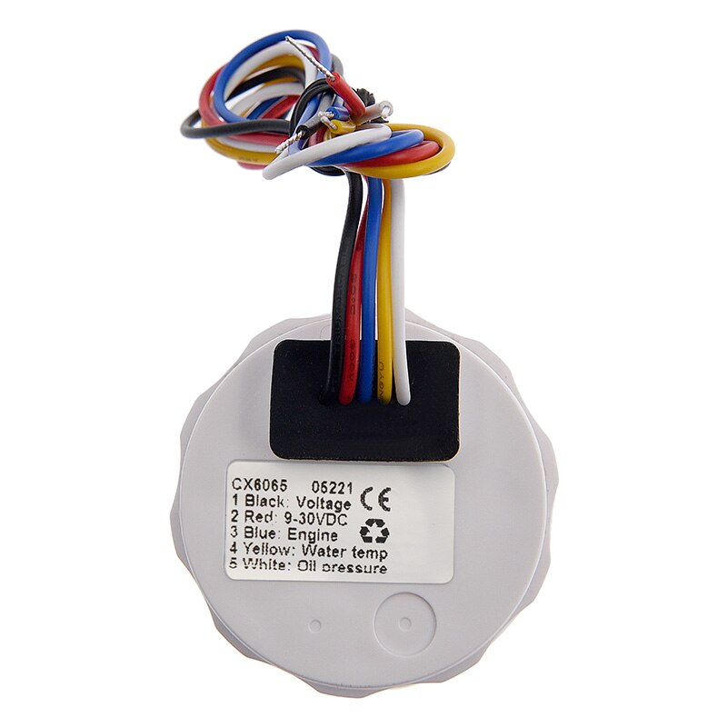 52 mm Waterproof Alarm Gauge Volt/Oil Pressure/Water Temp/Check Engine 4 LED Alarm Indicator Gauge fit Marine Boat Car 12~24 V