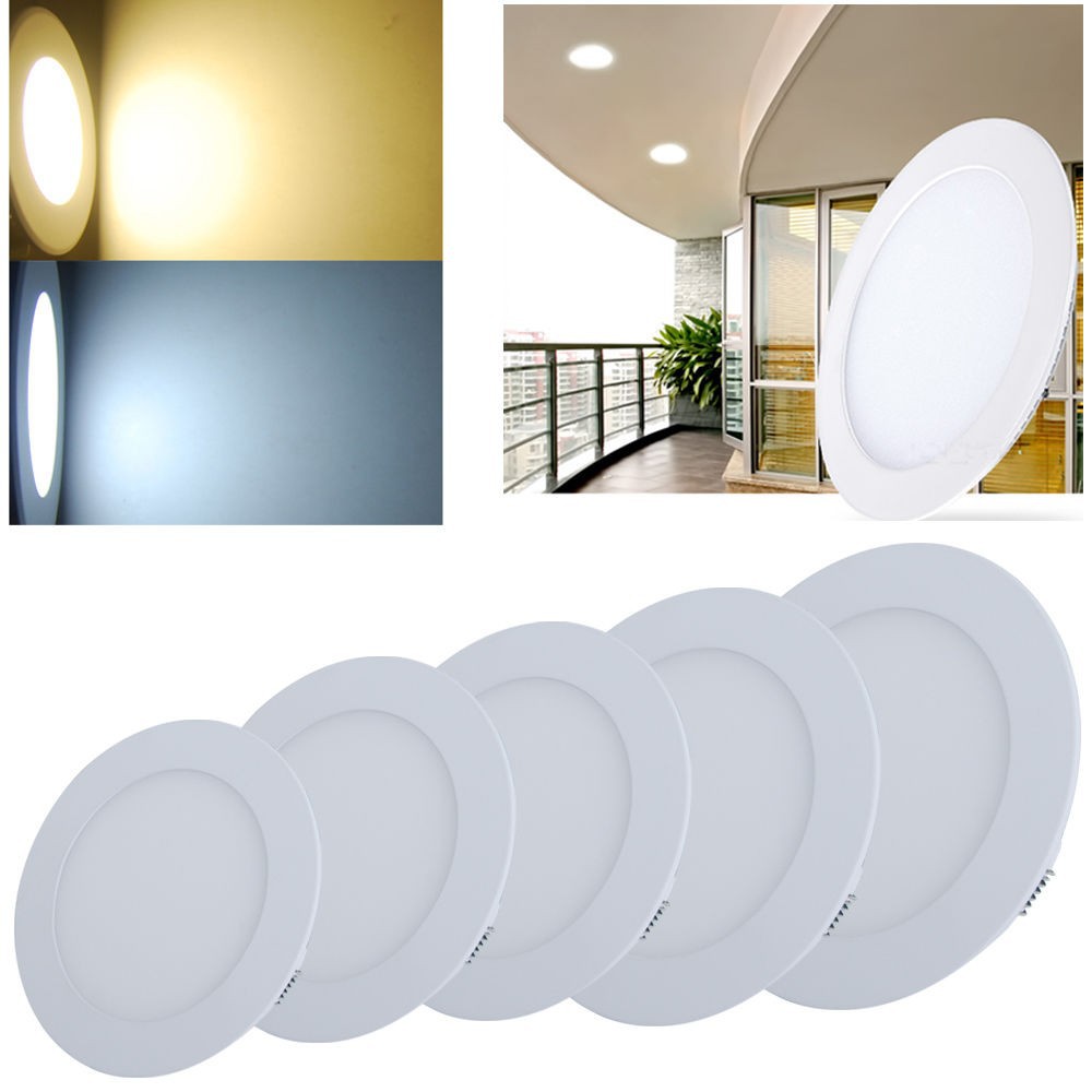 Le plafond ultra mince de lumière de panneau de LED de Dimmable a enfoncé le AC85-265V rond de lumière de tache de Downlight 3w 4w 6w 9w 12w 15w 25w LED