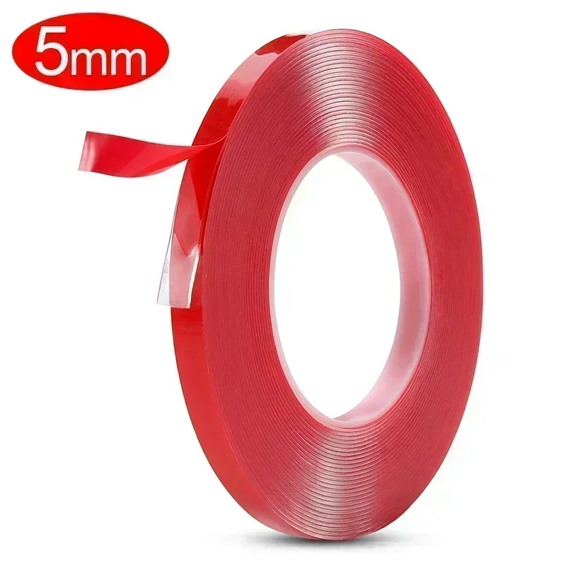 3/12 m starkes doppelseitiges Klebeband, Acryl, transparent, keine Spuren, robustes Klebeband für Zuhause, Büro, Auto, feste Aufkleber: Lichtdurchlässig / 50m