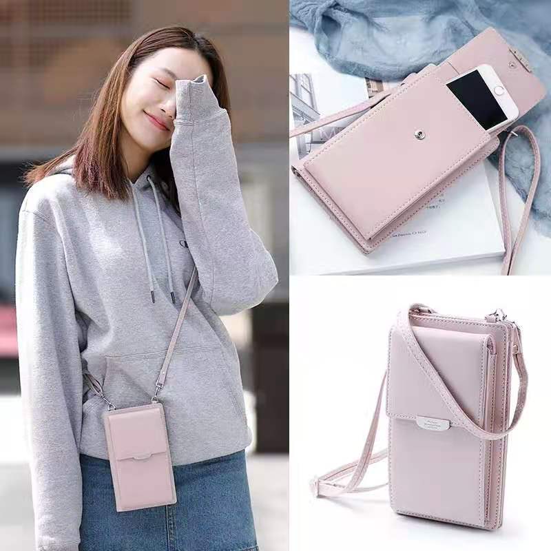 Luxe Lederen Kaarthouder Vrouwelijke Id Creditcardhouder Vrouwen Houder Mobiel Bag Organizer Voor Iphone 12 11 Pro Huawei p30 P20