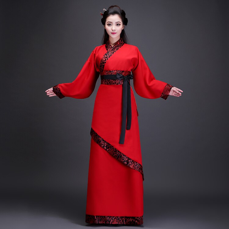 Chinese Volksdans Rood en Zwart Hanfu Klassieke Dans Kostuums Chinese Oude Kostuum Hanfu Kleding