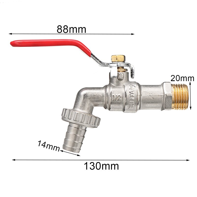 Buitenkraan voor in de tuin, kraan met kwartslagsluiting, / on 1/2 inch hendel, watertoevoer voor thuis, handmatige kraan met lange hendel, duurzaam