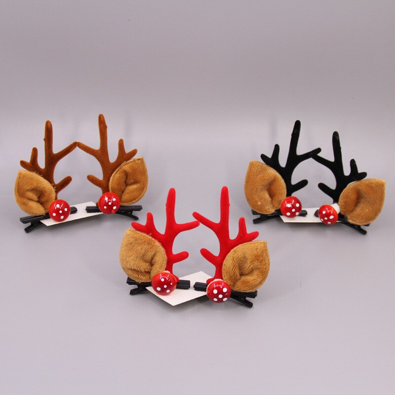 2 stücke Nette Hirsch Ohr Blume Haarnadeln Haar Decorationd SchöNe Weihnachten Barrettes Hirsch Geweih Haar Clips Haar Zubehör