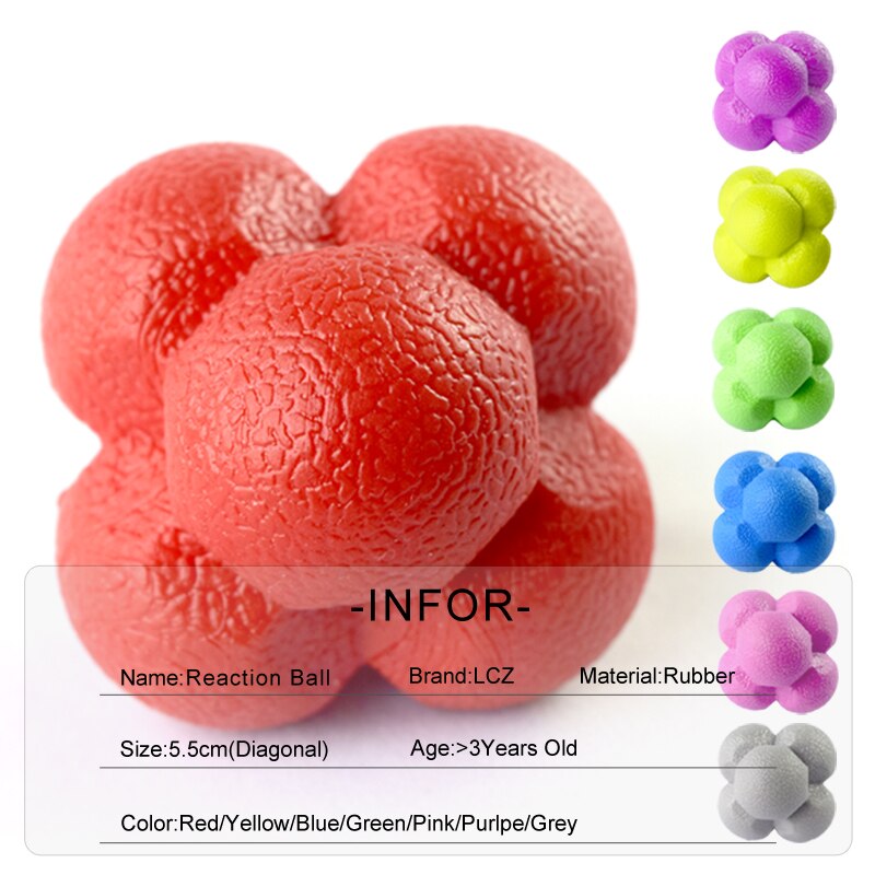 Silicagel Agile Gecoördineerd Reactie Oefening Fitness Training Bal 5.5Cm Zeshoekige Reactie Bal