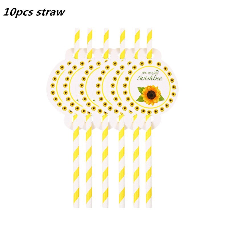 You Are My Sunshine Cake Topper Sunflower Baby Shower Cake Topper Sunflower Birthday Party Decoration Supplies Sunshine Topper: 10pcs straw